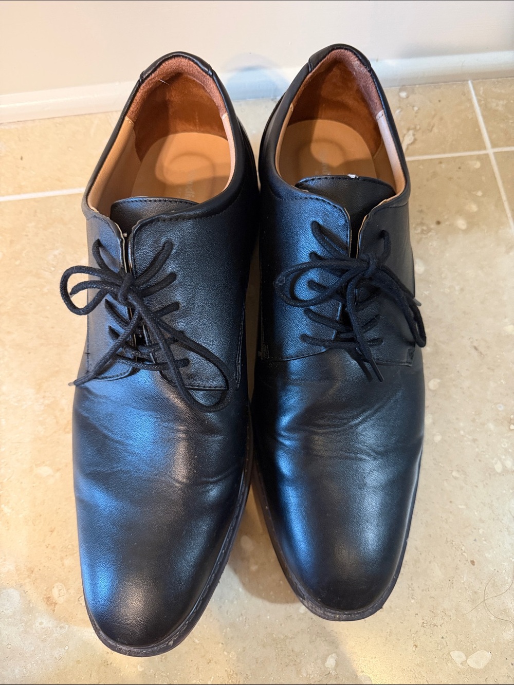Classic Black Leather Men's dress Shoes